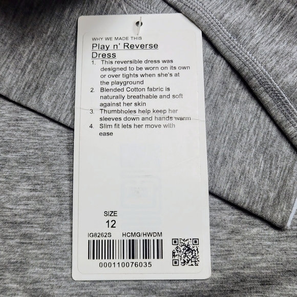 Ivivva By Lululemon Play N' Réversible Dress In Heather Gray Black Blue Size 12 - Picture 15 of 16